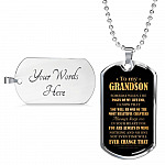 To My Grandson Someday When The Pages Of My Life End Dog Tag Pendant Necklace - Necklace Gifts For Grandson