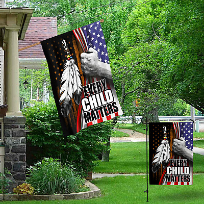 Alternative view of Every Child Matters Flag Orange Shirt Day Flag Children Support Indoor Outdoor Decorative Garden Flag - House Flag