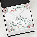 To My Future Mother In Law I Will Love Your Son With All Of My Heart Infinity Heart Pendant Necklace