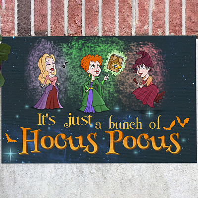 It's Just a Bunch of Hocus Halloween Doormat - Funny Movie Indoor Outdoor Doormat