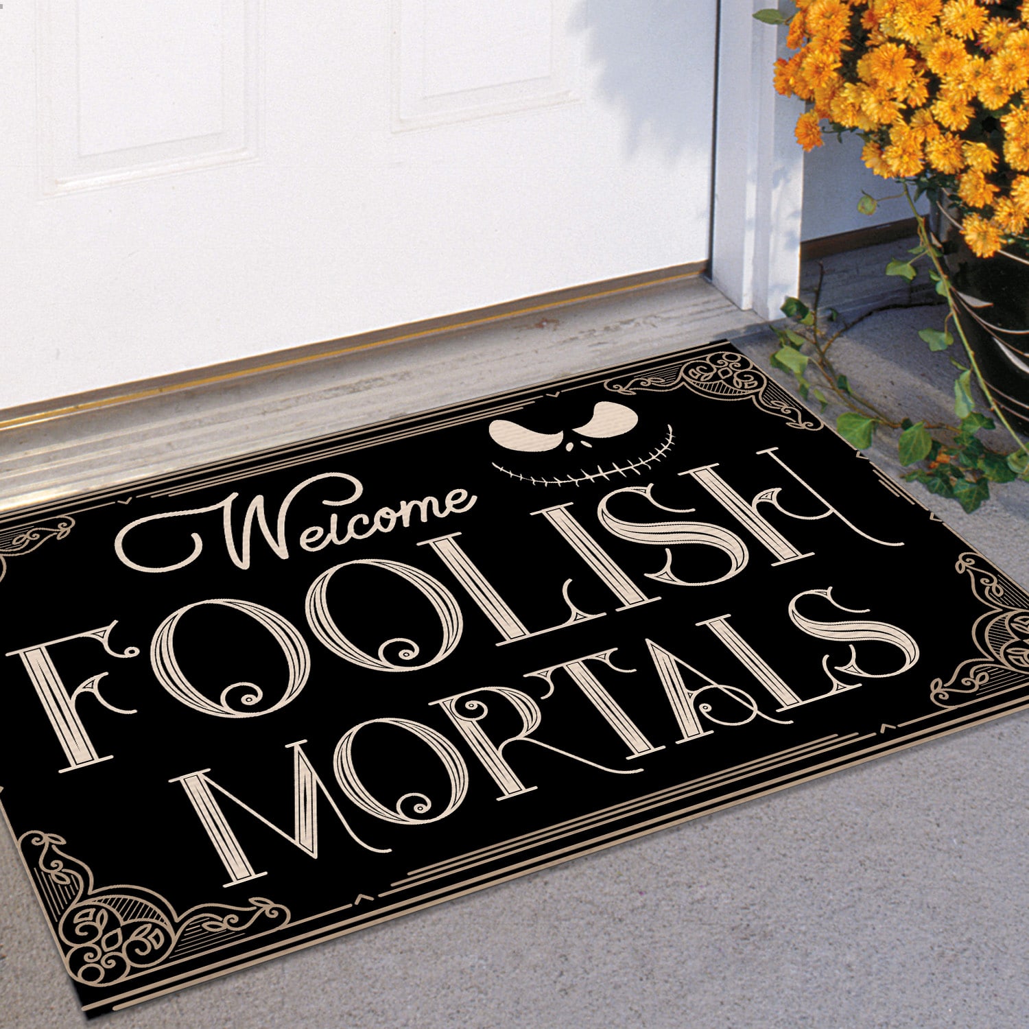 5LV. Welcome Foolish Mortals Doormat mockup 11
