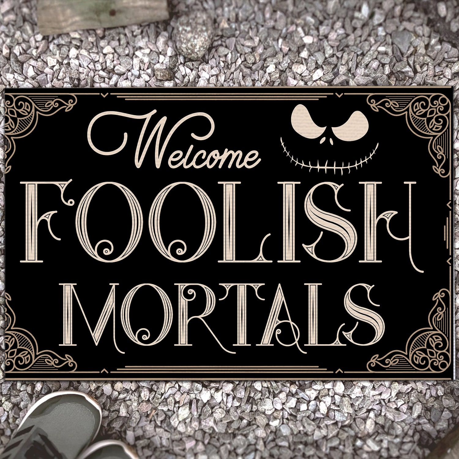 5LV. Welcome Foolish Mortals Doormat mockup 13