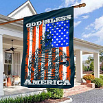 God Bless America Patriotic Veteran Garden Flag - Memorial 4th Of July House Flag - Wall Flag