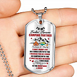 Personalized Camping Lovers Gift I Love You to the Mountains and Back Dog Tag Pendant Necklace