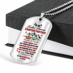 Personalized Camping Lovers Gift I Love You to the Mountains and Back Dog Tag Pendant Necklace