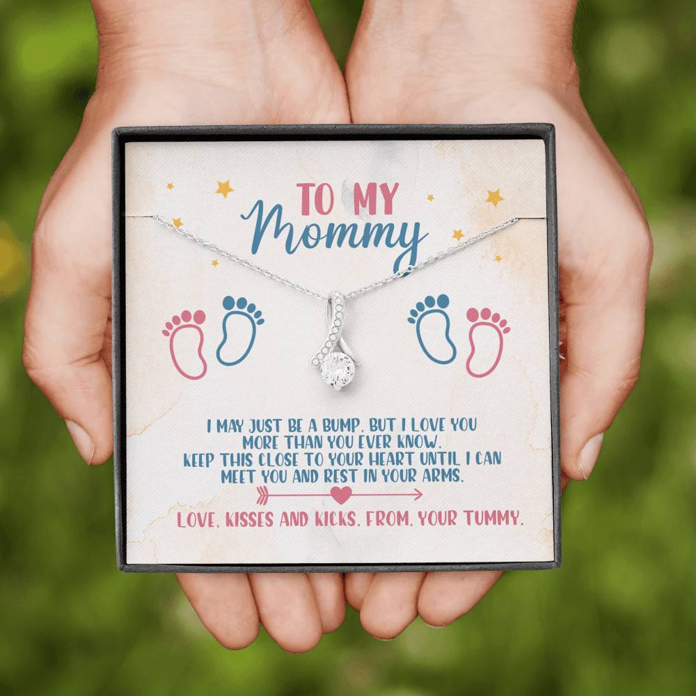 To My Mommy I May Just Be A Bump But I Love You More Than You Know Alluring Beauty Necklace Baby Shower Gifts