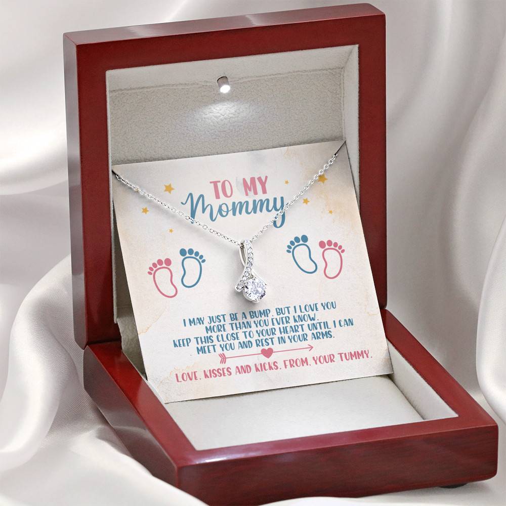 To My Mommy I May Just Be A Bump But I Love You More Than You Know Alluring Beauty Necklace Baby Shower Gifts