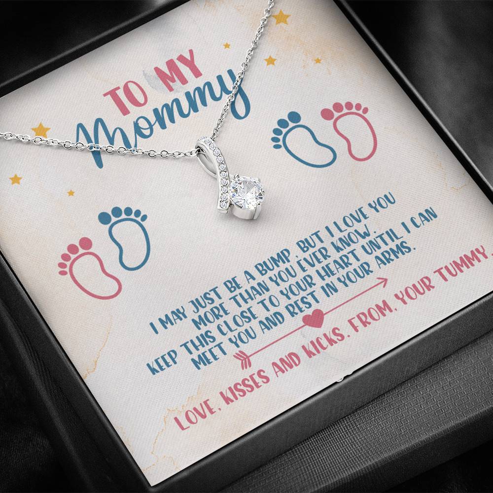 To My Mommy I May Just Be A Bump But I Love You More Than You Know Alluring Beauty Necklace Baby Shower Gifts