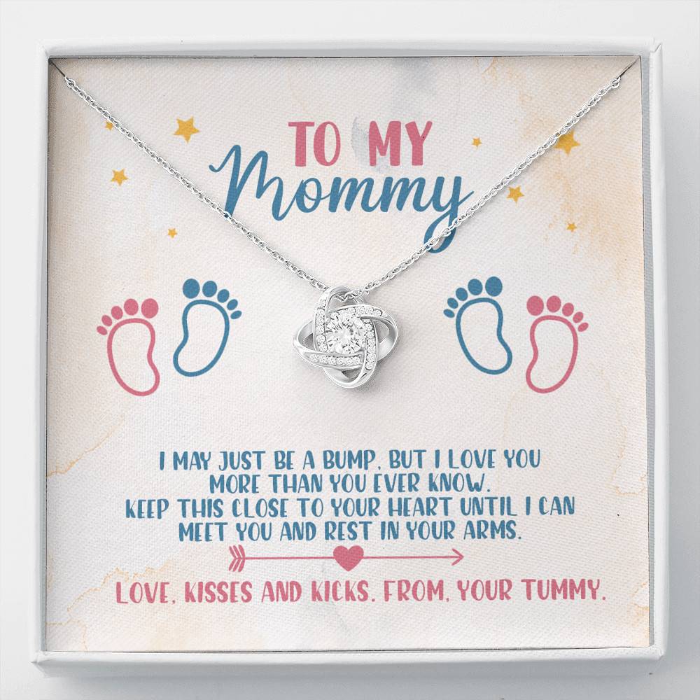 To My Mommy I May Just Be A Bump But I Love You More Than You Know Love Knot Necklace - Baby Shower Gifts - Love Knot Necklace To My Mommy I May Just Be A Bump But I Love You More Than You Know Love Knot Necklace - Baby Shower Gifts - Love Knot Necklace