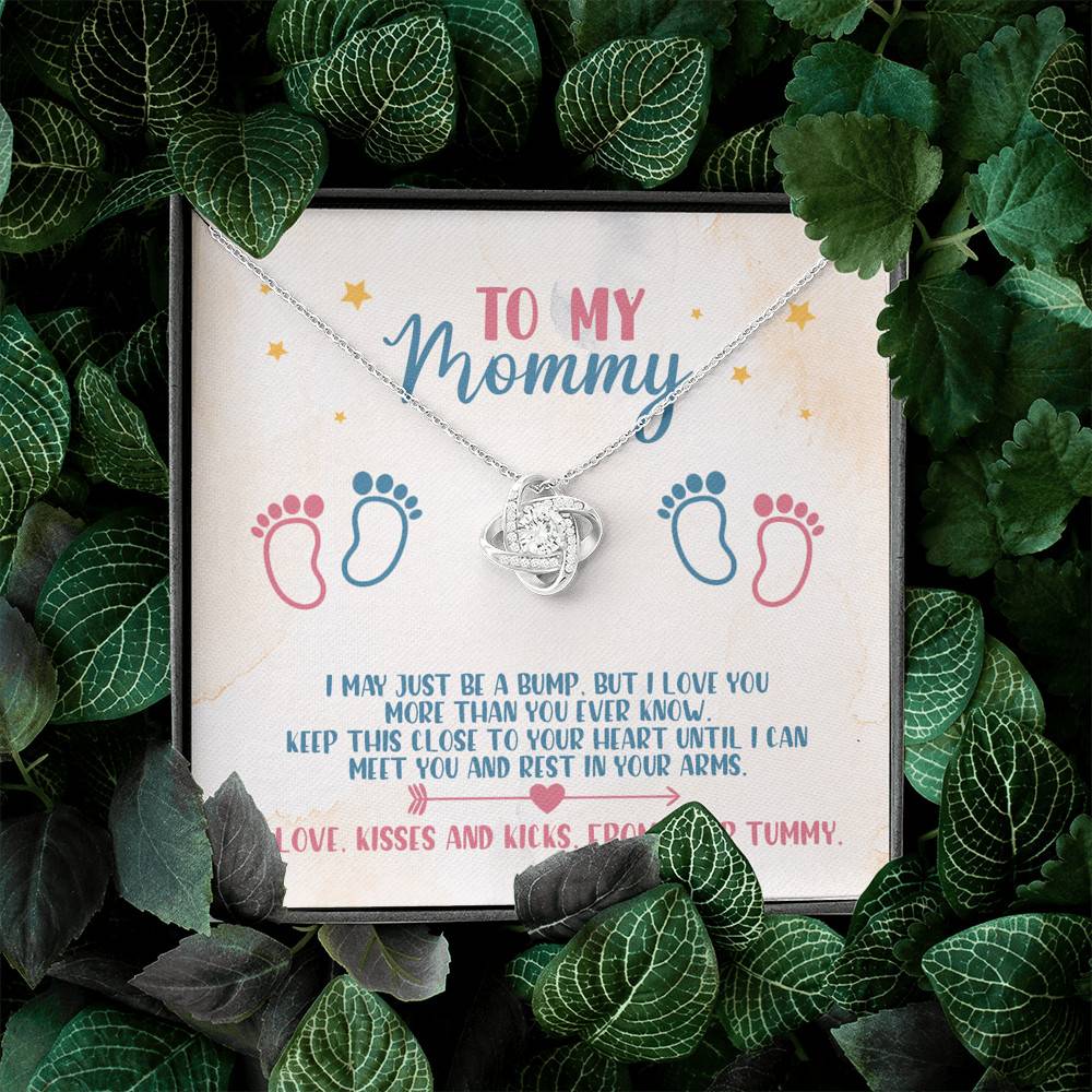 To My Mommy I May Just Be A Bump But I Love You More Than You Know Love Knot Necklace - Baby Shower Gifts To My Mommy I May Just Be A Bump But I Love You More Than You Know Love Knot Necklace - Baby Shower Gifts