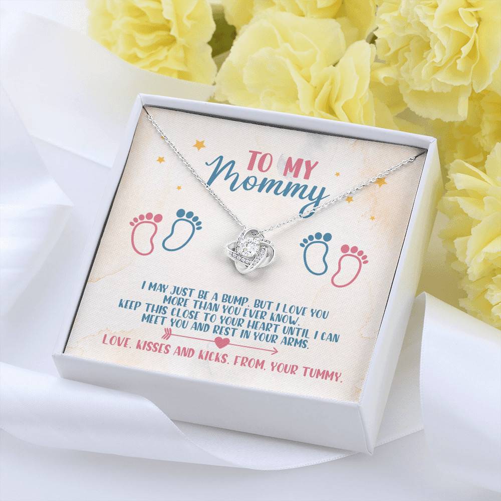 To My Mommy I May Just Be A Bump But I Love You More Than You Know Love Knot Necklace - Baby Shower Gifts To My Mommy I May Just Be A Bump But I Love You More Than You Know Love Knot Necklace - Baby Shower Gifts