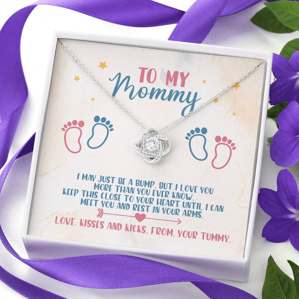 To My Mommy I May Just Be A Bump But I Love You More Than You Know Love Knot Necklace - Baby Shower Gifts To My Mommy I May Just Be A Bump But I Love You More Than You Know Love Knot Necklace - Baby Shower Gifts