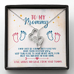 To My Mommy I May Just Be A Bump But I Love You More Than You Know Double Hearts Necklace - Baby Shower Gifts - Double Hearts Necklace