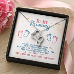 To My Mommy I May Just Be A Bump But I Love You More Than You Know Double Hearts Necklace - Baby Shower Gifts