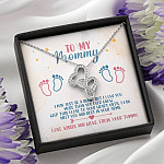 To My Mommy I May Just Be A Bump But I Love You More Than You Know Double Hearts Necklace - Baby Shower Gifts