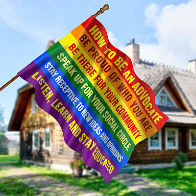 Alternative view of LGBT How To Be an Advocate Be Proud of Who You Are Flag - LGBTQ Flag - Pride Indoor Flag - House Flag