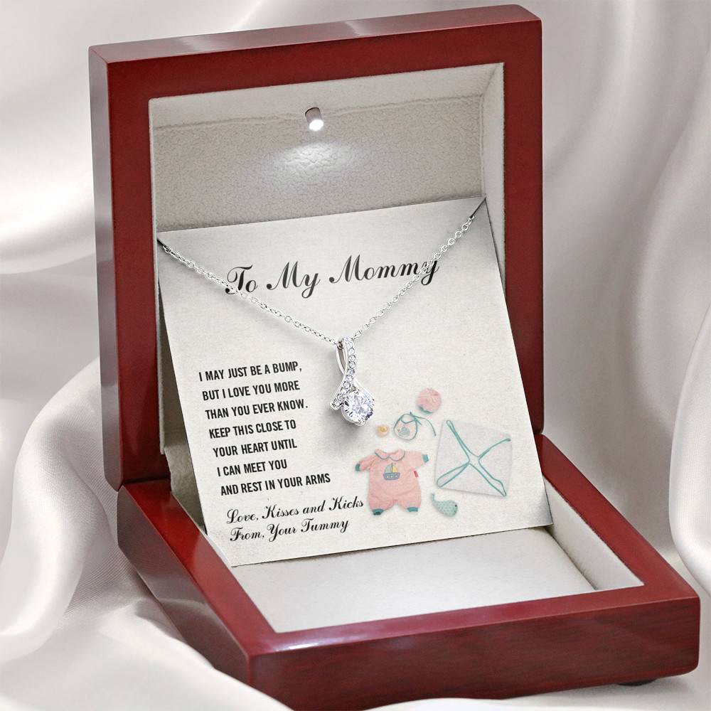 To My Mommy I May Just Be A Bump But I Love You More Than You Know Alluring Beauty Necklace - Pregnancy Gifts