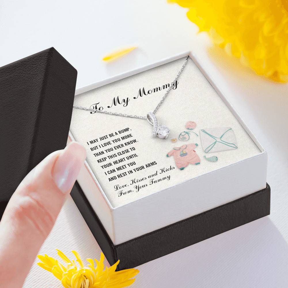 To My Mommy I May Just Be A Bump But I Love You More Than You Know Alluring Beauty Necklace - Pregnancy Gifts