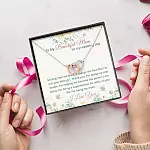 To My Beautiful Mom On My Wedding Day Interlocking Hearts Pendant Necklace - Mother Of The Bride Necklace