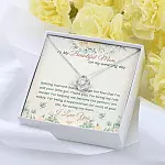 To My Beautiful Mom On My Wedding Day Love Knot Necklace - Mother Of The Bride Necklace