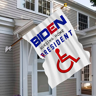 Alternative view of Biden Nursing Home Resident Decorative Garden Flag - House Flag