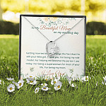To My Beautiful Mom On My Wedding Day Forever Love Heart Pendant Necklace - Mother Of The Bride Necklace