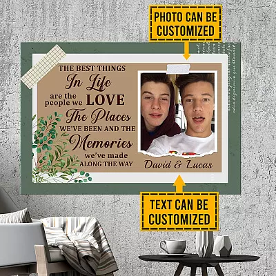 Personalized Photo The Best Things In Life Are The People We Love Best Friend Framed Canvas Prints - Unframed Poster