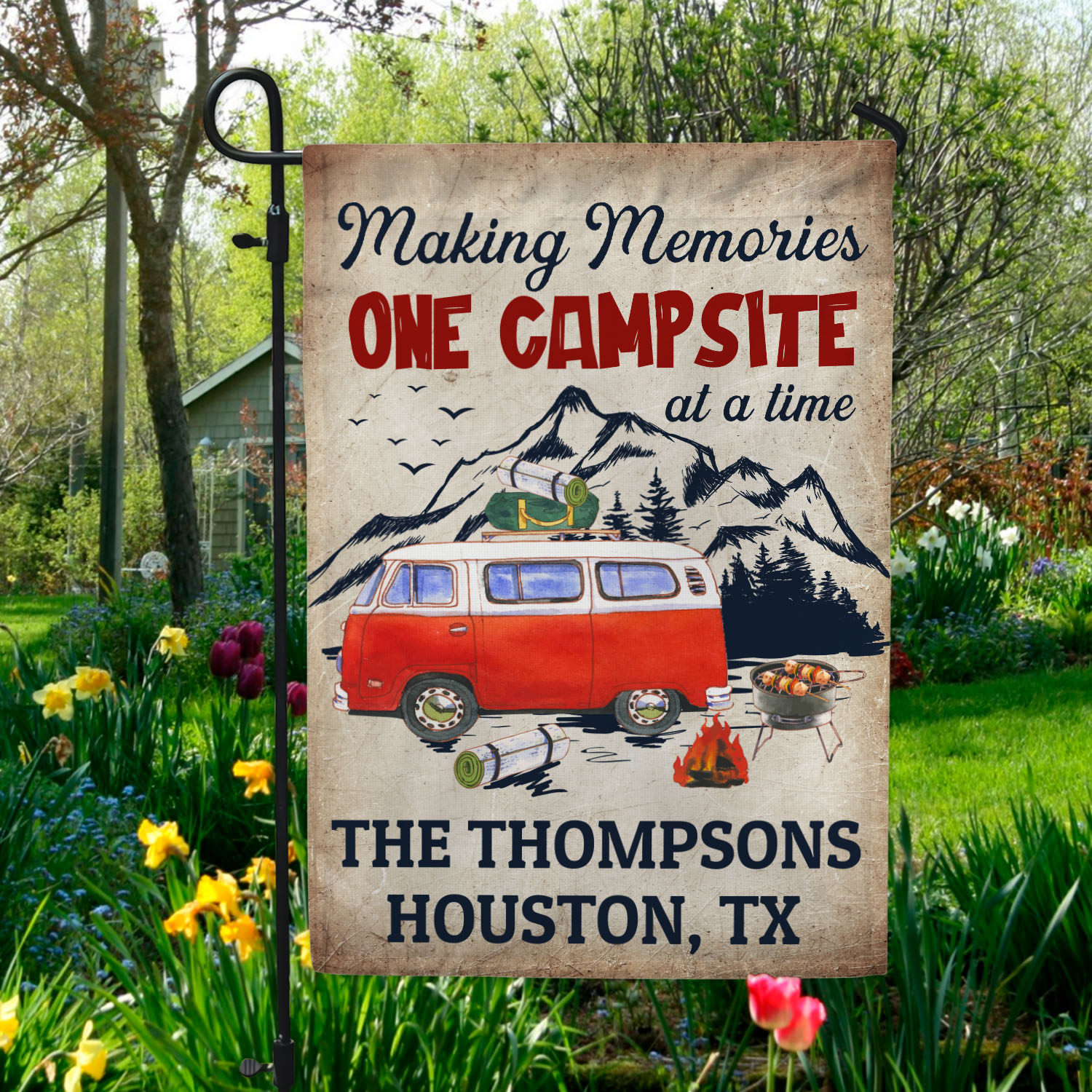 10O. Making Memories-sample design Garden Flag Mockup 5