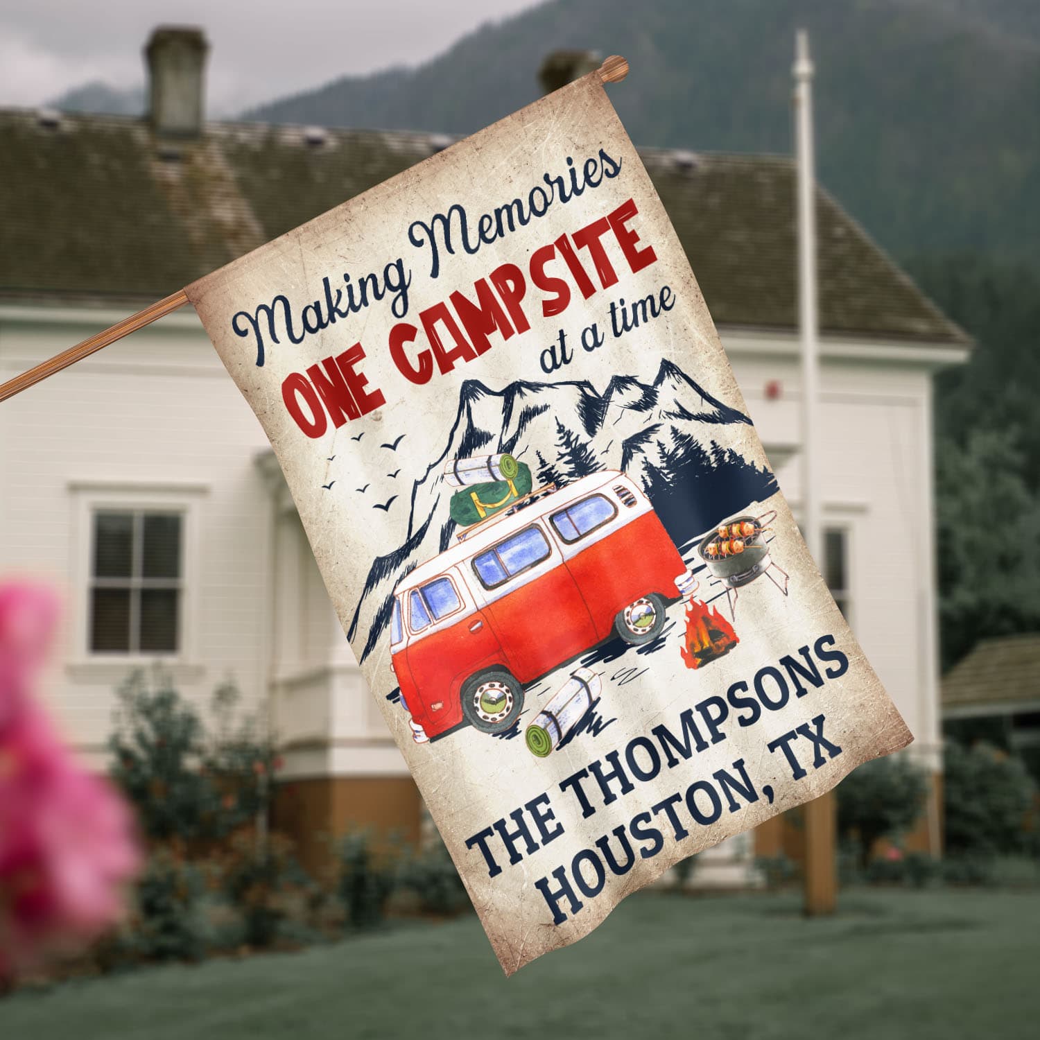 10O. Making Memories-sample design House Flag Mockup 4