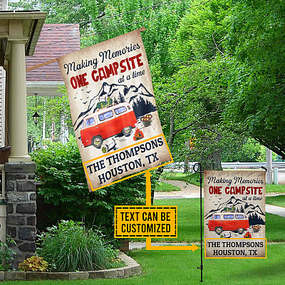 Alternative view of Personalized Camping Flags - Making Memories One Campsite at A Time Decorative Garden Flag - House Flag