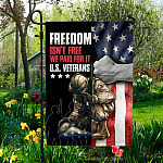 7UT. Freedom Isn't Free(side2) Garden Flag Mockup 5