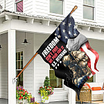 7UT. Freedom Isn't Free(side2) House Flag Mockup 7