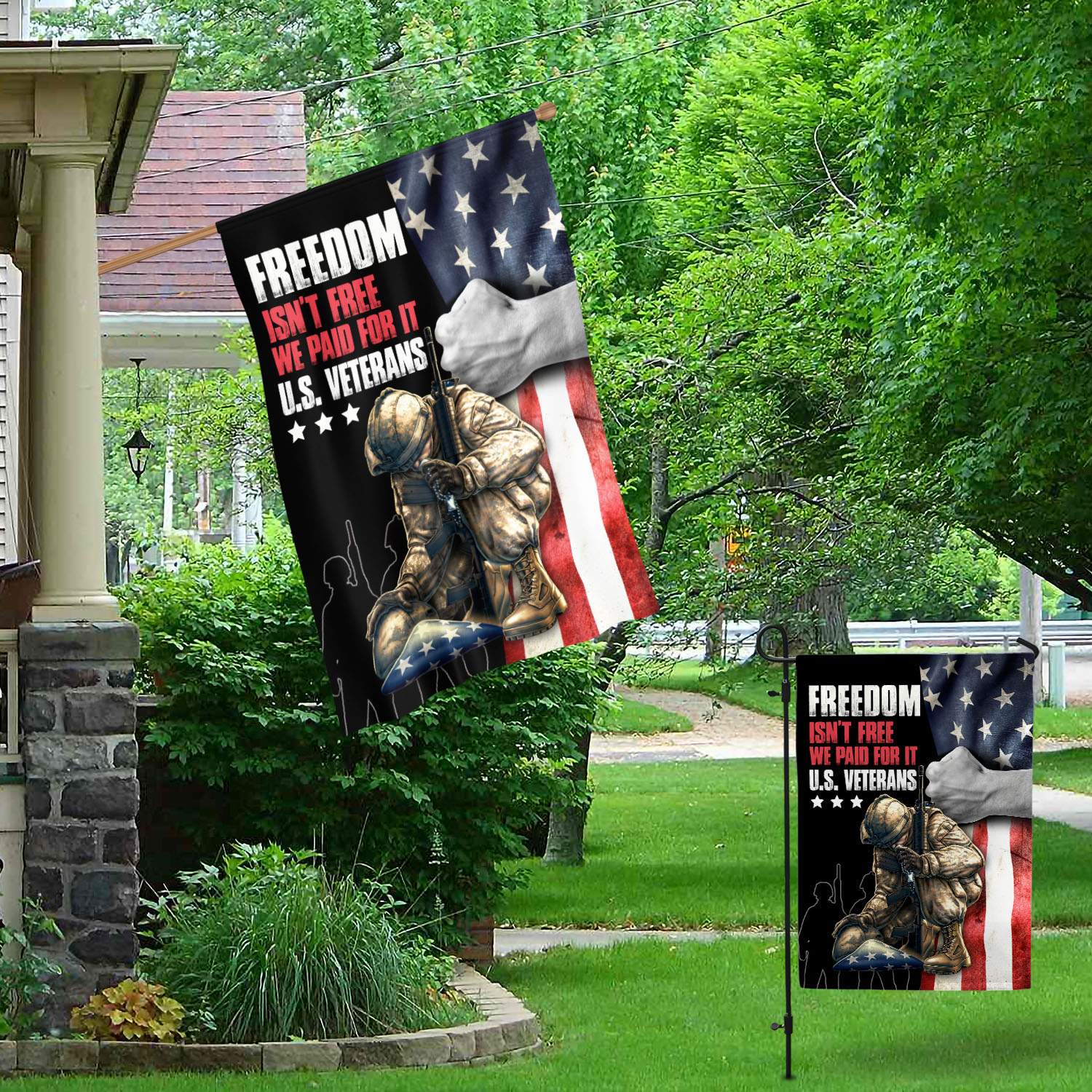 7UT. Freedom Isn't Free(side2) Garden & House Mockup 1