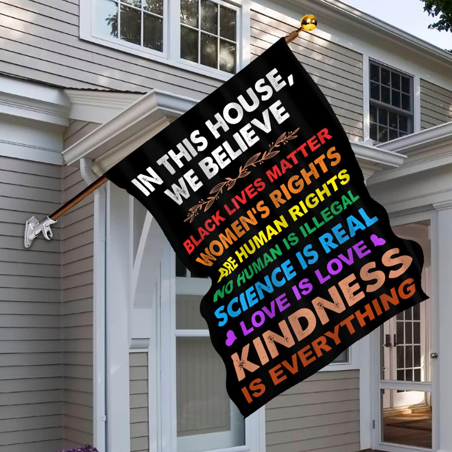 1VT. In This House Black Lives Matter House Flag Mockup 6