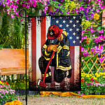 1UT. Proud Firefighter (Flag - Side 1) Garden Flag Mockup 4