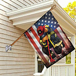 1UT. Proud Firefighter (Flag - Side 1) House Flag Mockup 2