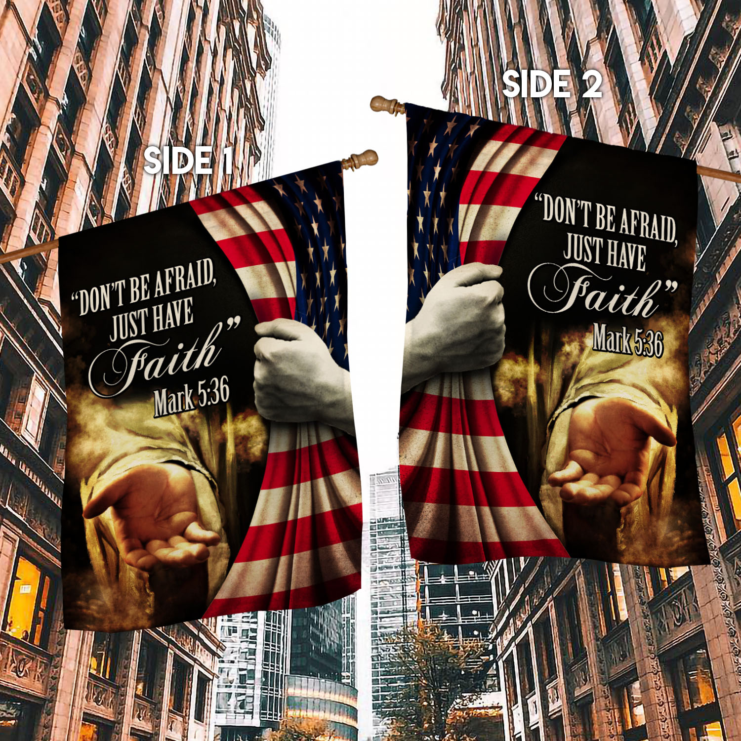 55 HG. Don't Be Afraid Jesus_A House Flag Mockup 2 Side-1