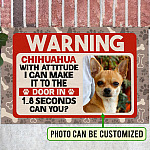 Personalized Photo Chihuahua Gifts Warning Chihuahua with Attitude Funny Welcome Outdoor Decorative Doormat