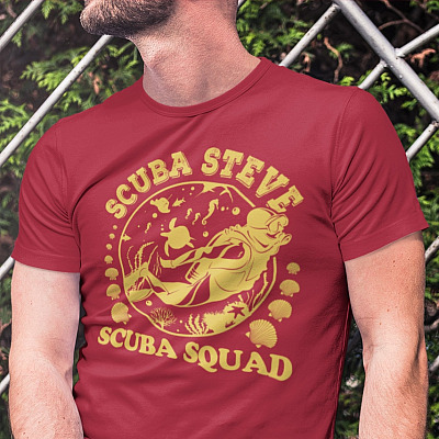 Alternative view of Scuba Steve Scuba Squad T-shirt - V-neck Tee - Funny Vintage 90s Hilarious Retro Saying Shirt