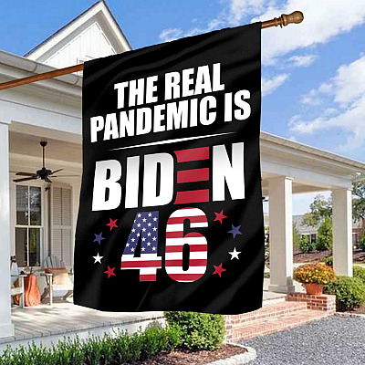 The Real Pandemic Is Biden 46 Decorative Garden Flag - House Flag