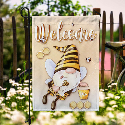 Bee Gnome Welcome Summer And Seasonal Fall Garden Flag - House Flag - Wall Flag
