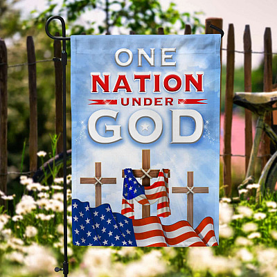 One Nation Under God Garden Flag - Christian Decor for 4th of July House Flag - Wall Flag