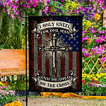 3VT. Only Kneel For One Man Garden Flag Mockup 4