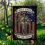 3VT. Only Kneel For One Man Garden Flag Mockup 5