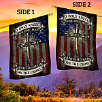 3VT. Only Kneel For One Man House Flag Mockup 2 Side
