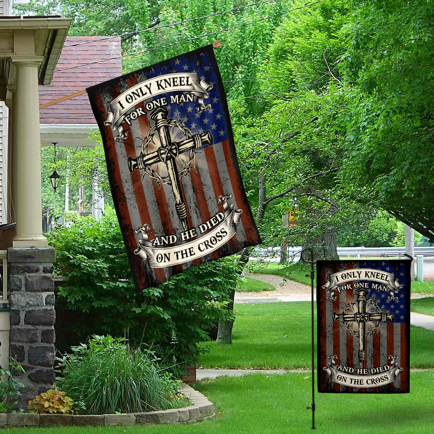 3VT. Only Kneel For One Man Garden & House Mockup 1