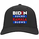Biden Sucks Kamala Blows, Black, Twill Cap Biden Sucks Kamala Blows, Black, Twill Cap