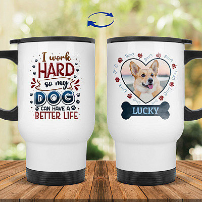 14 oz. White Travel Mug