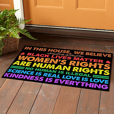 Alternative view of In This House We Believe Black Lives Matter Women's Rights Are Human Rights House Doormat - Outdoor Indoor Doormat