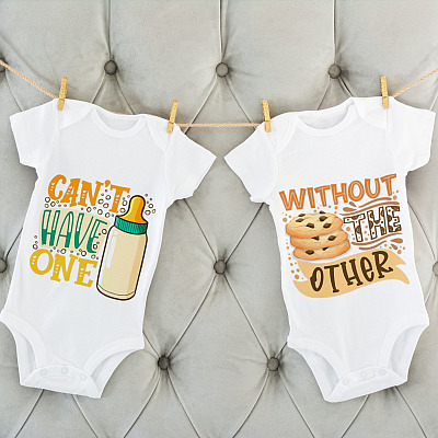 Alternative view of Can't Have One Milk Baby Onesie - Baby Infant Bodysuit - Without The Other Cookie Matching Twins Baby Outfits